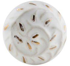 White Gold Floral Ceramic Cabinet Knobs